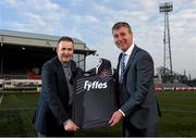 16 February 2015; Gerry Cunningham, left, Managing Director, Fyffes Ireland, with Dundalk FC manager Stephen Kenny, at an event to announce Fyffes' continued sponsorship of SSE Airtricity League champions Dundalk FC for the forthcoming 2015 season. Oriel Park, Dundalk, Co. Louth. Photo by Sportsfile