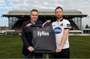 16 February 2015; Gerry Cunningham, Managing Director, Fyffes Ireland, with Dundalk's Stephen O'Donnell at an event to announce Fyffes' continued sponsorship of SSE Airtricity League champions Dundalk FC for the forthcoming 2015 season. Oriel Park, Dundalk, Co. Louth. Photo by Sportsfile