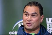 18 February 2015; Connacht head coach Pat Lam speaking during a press conference. Sportsground, Galway. Picture credit: Matt Browne / SPORTSFILE