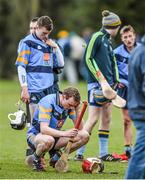 18 February 2015; Con O'Shea, front, and Caolan Conway UCD, react after defeat to UL. Independent.ie Fitzgibbon Cup Quarter-Final, UL v UCD. University of Limerick, Limerick. Picture credit: Diarmuid Greene / SPORTSFILE