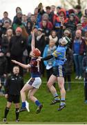 18 February 2015; Gearoid Ryan, UL, in action against Oisin O'Rourke, UCD. Independent.ie Fitzgibbon Cup Quarter-Final, UL v UCD. University of Limerick, Limerick. Picture credit: Diarmuid Greene / SPORTSFILE
