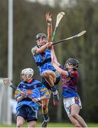 18 February 2015; Jack O'Connor, UCD, and team-mate Ronan Clery, left, in action against Aidan McGuane, UL. Independent.ie Fitzgibbon Cup Quarter-Final, UL v UCD. University of Limerick, Limerick. Picture credit: Diarmuid Greene / SPORTSFILE