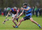 18 February 2015; Brian Troy, UL, in action against Matthew O'Hanlon, UCD. Independent.ie Fitzgibbon Cup Quarter-Final, UL v UCD. University of Limerick, Limerick. Picture credit: Diarmuid Greene / SPORTSFILE