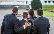 18 February 2015; A group of LA Galaxy players take a 'selfie' at Áras an Uachtaráin where the President of Ireland received the players and management of LA Galaxy. Áras an Uachtaráin, Phoenix Park, Dublin. Picture credit: Ray McManus / SPORTSFILE