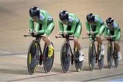 19 February 2015; Ireland's Caroline Ryan, Lydia Boylan, Lauren Creamer and Josie Knight competing in the UCI Track Cycling World Championships where they finished in 16th place in a time of 4:40:38. National Velodrome, Paris, France. Picture credit: Guy Swarbrick / SPORTSFILE