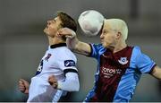 20 February 2015; Ronan Finn, Dundalk FC, in action against Sean Thornton, Drogheda United. Malone Cup, Dundalk FC v Drogheda United. Oriel Park, Dundalk, Co. Louth Picture credit: David Maher / SPORTSFILE