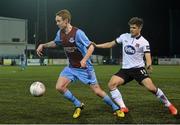 20 February 2015; Carl Walshe, Drogheda United, in action against Jake Kelly, Dundalk FC. Malone Cup, Dundalk FC v Drogheda United. Oriel Park, Dundalk, Co. Louth Picture credit: David Maher / SPORTSFILE