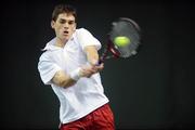 31 December 2007; James McGee in action during his match against Colin O'Brien. David Lloyd Riverview National Indoor Tennis Championships 2007, Men's Singles Final, James McGee.v.Colin O'Brien, David Lloyd Riverview, Clonskeagh, Dublin. Picture credit: David Maher / SPORTSFILE