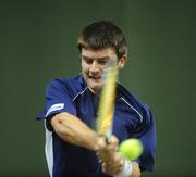 31 December 2007; Colin O'Brien in action during his match against James McGee. David Lloyd Riverview National Indoor Tennis Championships 2007, Men's Singles final, James McGee.v.Colin O'Brien, David Lloyd Riverview, Clonskeagh, Dublin. Picture credit: David Maher / SPORTSFILE