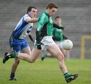 30 December 2007; Charlie Vernon, Queens University, Belfast, in action against Shane Mulligan, Monaghan. Gaelic Life Dr McKenna Cup, Section C, Monaghan v Queens, St Tiearnach's Park, Clones, Co. Monaghan. Picture credit; Oliver McVeigh / SPORTSFILE
