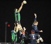 4 January 2008; Michael McCarthy, Connacht, takes the ball in the lineout against Scott MacLeod, Llanelli Scarlets. Magners League, Connacht Rugby v Llanelli Scarlets, Sportsground, Galway. Picture credit: Matt Browne / SPORTSFILE