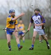 6 January 2008; David Barrett, Clare, in action against Brian Dowling, UL. Waterford Crystal Cup, Clare v University of Limerick, Meelick, Co. Clare. Picture credit; Brendan Moran / SPORTSFILE *** Local Caption ***