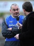 6 January 2008; Cavan manager Donal Keoghan being interviewed after the game. Gaelic Life, Dr. McKenna Cup, Section C, Cavan v Monaghan, Kingspan Breffni Park, Cavan. Picture credit; Paul Mohan / SPORTSFILE