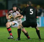 30 November 2007; Carlo Del Fava, Ulster, is tackled by Ben Gissing, Edinburgh Rugby. Magners League, Ulster v Edinburgh Rugby, Ravenhill, Belfast, Co. Antrim. Picture credit: Oliver McVeigh / SPORTSFILE