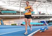 21 February 2015; Alex Wright, Leevale AC, on his way to winning the Men's 5,000m Walk during Day 1 of the GloHealth Senior Indoor Championships. Athlone International Arena, Athlone, Co.Westmeath. Picture credit: Pat Murphy / SPORTSFILE