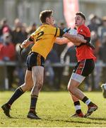21 February 2015; Paul Geaney, UCC, in action against Colm Begley, DCU. Independent.ie Sigerson Cup Final, UCC v DCU. The Mardyke, Cork. Picture credit: Diarmuid Greene / SPORTSFILE
