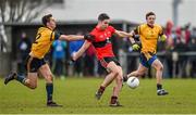 21 February 2015; Conor Dorman, UCC, in action against Colm Begley, DCU. Independent.ie Sigerson Cup Final, UCC v DCU. The Mardyke, Cork. Picture credit: Diarmuid Greene / SPORTSFILE