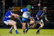 21 February 2015; Tom Devine, Waterford, in action against Paddy Purcell, left, and Dwane Palmer, Laois. Allianz Hurling League Division 1B, Round 2, Waterford v Laois. Fraher Field, Dungarvan, Co. Waterford. Picture credit: Stephen McCarthy / SPORTSFILE