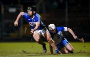 21 February 2015; Cahir Healy, Laois, in action against Brian O'Halloran, Waterford. Allianz Hurling League Division 1B, Round 2, Waterford v Laois. Fraher Field, Dungarvan, Co. Waterford. Picture credit: Stephen McCarthy / SPORTSFILE