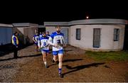 21 February 2015; Waterford captain Kevin Moran leads his side out ahead of the game. Allianz Hurling League Division 1B, Round 2, Waterford v Laois. Fraher Field, Dungarvan, Co. Waterford. Picture credit: Stephen McCarthy / SPORTSFILE