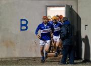 21 February 2015; Joe Fitzpatrick leads his Laois team-mates out for the second half. Allianz Hurling League Division 1B, Round 2, Waterford v Laois. Fraher Field, Dungarvan, Co. Waterford. Picture credit: Stephen McCarthy / SPORTSFILE