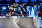 21 February 2015; Miikka Jouhkimainen leads his heat during Day 2 of the Red Bull Crashed Ice, the Ice Cross Downhill Championship 2015, Stormont, Belfast. Picture credit: Ramsey Cardy / SPORTSFILE