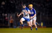 21 February 2015; Jamie Barron, Waterford, in action against Brian Stapleton, Laois. Allianz Hurling League Division 1B, Round 2, Waterford v Laois. Fraher Field, Dungarvan, Co. Waterford. Picture credit: Stephen McCarthy / SPORTSFILE