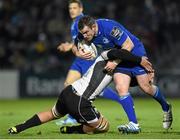 20 February 2015; Aaron Dundon, Leinster, is tackled by Jacopo Sarto, Zebre. Guinness PRO12, Round 15, Leinster v Zebre. RDS, Ballsbridge, Dublin. Picture credit: Pat Murphy / SPORTSFILE