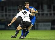 20 February 2015; Gordon D'Arcy, Leinster, is tackled by Lorenzo Giovanchelli, Zebre. Guinness PRO12, Round 15, Leinster v Zebre. RDS, Ballsbridge, Dublin. Picture credit: Pat Murphy / SPORTSFILE