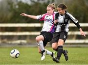 22 February 2015; Claire O'Riordan, Wexford Youths, in action against Kylie Murphy, Raheny United. Continental Tyres Women's National League, Wexford Youths v Raheny United, Ferrycarraig Park, Wexford. Picture credit: Matt Browne / SPORTSFILE