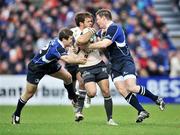 12 January 2008; Vincent Clerc, Toulouse, is tackled by Gordon D'Arcy, left, and Brian O'Driscoll, Leinster. Heineken Cup, Pool 6, Round 5, Leinster v Toulouse, RDS, Dublin. Picture credit; Brendan Moran / SPORTSFILE
