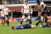 12 January 2008; Luke Fitzgerald, Leinster, goes over to score his side's first try. Heineken Cup, Pool 6, Round 5, Leinster v Toulouse, RDS, Dublin. Picture credit; Stephen McCarthy / SPORTSFILE