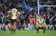 12 January 2008; A dejected Shaun Sowerby, Toulouse, right, after the game. Heineken Cup, Pool 6, Round 5, Leinster v Toulouse, RDS, Dublin. Picture credit; Stephen McCarthy / SPORTSFILE *** Local Caption ***