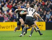 12 January 2008; Jamie Heaslip, Leinster, in action against Maleli Kunavore and Vincent Clerc, 14, Toulouse. Heineken Cup, Pool 6, Round 5, Leinster v Toulouse, RDS, Dublin. Picture credit; Stephen McCarthy / SPORTSFILE