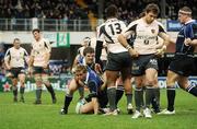 12 January 2008; Luke Fitzgerald, Leinster, is congratulated by team-mate Gordon D'Arcey after going over for his side's first try. Heineken Cup, Pool 6, Round 5, Leinster v Toulouse, RDS, Dublin. Picture credit; Stephen McCarthy / SPORTSFILE *** Local Caption ***