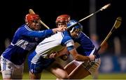 21 February 2015; Michael Walsh, Waterford, in action against Joe Fitzpatrick, left, and Matthew Whelan, Laois. Allianz Hurling League Division 1B, Round 2, Waterford v Laois. Fraher Field, Dungarvan, Co. Waterford. Picture credit: Stephen McCarthy / SPORTSFILE