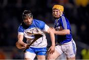 21 February 2015; Jamie Barron, Waterford, in action against Brian Stapleton, Laois. Allianz Hurling League Division 1B, Round 2, Waterford v Laois. Fraher Field, Dungarvan, Co. Waterford. Picture credit: Stephen McCarthy / SPORTSFILE