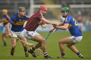 22 February 2015; Iarla Tannian, Galway, in action against John McGrath and Conor Kenny, Tipperary. Allianz Hurling League, Division 1A, Round 2, Tipperary v Galway, Semple Stadium, Thurles, Co. Tipperary. Picture credit: Ray Ryan / SPORTSFILE