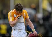 22 February 2015; A disappointed Ryan McCambridge, Antrim, after the game. Allianz Hurling League, Division 1B, Round 2, Antrim v Limerick, Ballycastle, Co. Antrim. Picture credit: Oliver McVeigh / SPORTSFILE