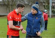 21 February 2015; Paul Geaney, UCC, is consoled by Kerry team-mate Peter Crowley after defeat to DCU. Independent.ie Sigerson Cup Final, UCC v DCU. The Mardyke, Cork. Picture credit: Diarmuid Greene / SPORTSFILE