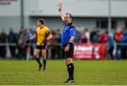 21 February 2015; Referee Eddie Kinsella. Independent.ie Sigerson Cup Final, UCC v DCU. The Mardyke, Cork. Picture credit: Diarmuid Greene / SPORTSFILE