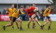 21 February 2015; Jack McGuire, UCC, in action against Enda Smith, DCU. Independent.ie Sigerson Cup Final, UCC v DCU. The Mardyke, Cork. Picture credit: Diarmuid Greene / SPORTSFILE