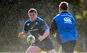 23 February 2015; Leinster's Tadhg Furlong receives a pass from James Tracy during squad training. UCD, Belfield, Dublin. Picture credit: Stephen McCarthy / SPORTSFILE