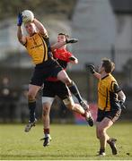 21 February 2015; Mickey Quinn, DCU, in action against Shaun Keane, UCC. Independent.ie Sigerson Cup Final, UCC v DCU. The Mardyke, Cork. Picture credit: Diarmuid Greene / SPORTSFILE