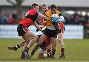 21 February 2015; Donal Smith, DCU, in action against Jack McGuire, left, Sean White and Paul Geaney, UCC. Independent.ie Sigerson Cup Final, UCC v DCU. The Mardyke, Cork. Picture credit: Diarmuid Greene / SPORTSFILE