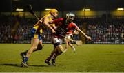 21 February 2015; Luke O'Farrell, Cork, in action against Cian Dillon, Clare. Allianz Hurling League Division 1A, round 2, Cork v Clare, Páirc Uí Rinn, Cork. Picture credit: Diarmuid Greene / SPORTSFILE