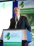 11 January 2008; The Irish Institute of Sport opened its first international conference 'New Horizons in Elite Irish Sport' in Croke Park. The conference will take place between the 11th and 12th January 2008. Supported by the Irish Sports Council this leading conference welcomed performance directors, coaches, service providers, sports medical personnel, all currently working with elite athletes, players and squads in Ireland. Pictured speaking at the event is Ossie Kilkenny, Chairperson Irish Sports Council. Croke Park, Dublin. Photo by Sportsfile