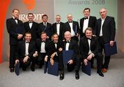 11 January 2007; Members of the Republic of Ireland euro 88 team, back row, left to right, Gerry Payton, Liam O'Brien, Kevin Moran, David Kelly, Tony Galvin, Packie Bonner and John Anderson, front row, left to right, Chris Morris, Ronnie Whelan, Chris Hughton, Charlie O'Leary and Ray Houghton, pictured after receiving their merit awards at the eircom / Soccer Writers Association of Ireland (SWAI)  awards for 2007. eircom / SWAI Awards Banquet 2007, Radisson SAS Royal Hotel, Golden Lane, Dublin. Picture credit: David Maher / SPORTSFILE