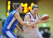 13 January 2008; Emma Reilly, DCU Mercy, in action against Katie McNamara, Waterford Wildcats. Women's SuperLeague National Cup Semi-Final 2008, Waterford Wildcats v DCU Mercy, Dublin, National Basketball Arena, Tallaght, Dublin. Picture credit: Brendan Moran / SPORTSFILE  *** Local Caption ***