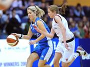 13 January 2008; Jenny Kelly, Waterford Wildcats, in action against Becky Woods, DCU Mercy. Women's SuperLeague National Cup Semi-Final 2008, Waterford Wildcats v DCU Mercy, Dublin, National Basketball Arena, Tallaght, Dublin. Picture credit: Stephen McCarthy / SPORTSFILE